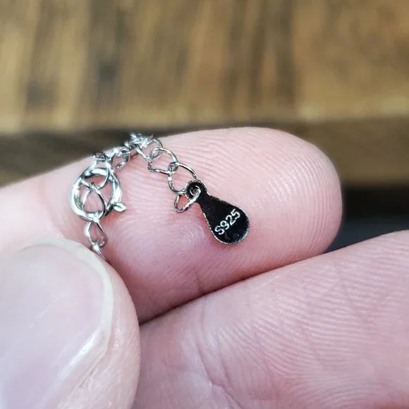 18 Inch 925 Sterling Silver Knot Cubic Zirconia Pendant Necklace - Picture 6 of 8